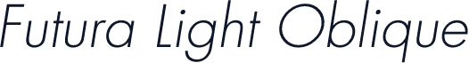 Futura Light Oblique