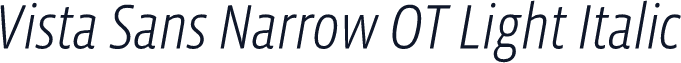 Vista Sans Narrow OT Light Italic