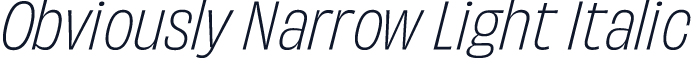 Obviously Narrow Light Italic