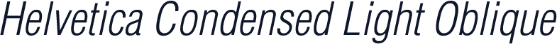 Helvetica Condensed Light Oblique