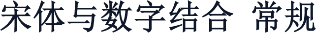 宋体与数字结合 常规