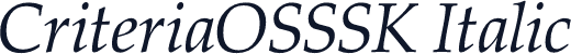 CriteriaOSSSK Italic