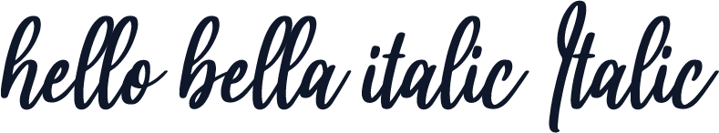 hello bella italic Italic