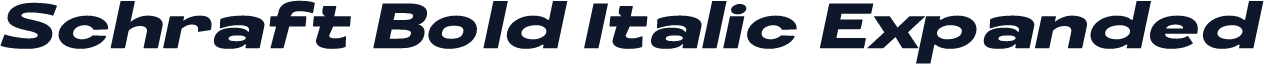 Schraft Bold Italic Expanded
