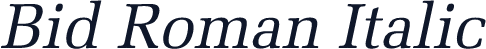 Bid Roman Italic