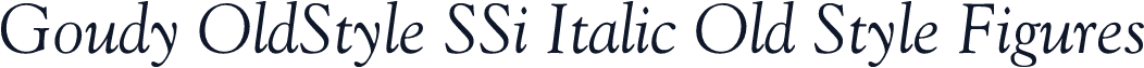 Goudy OldStyle SSi Italic Old Style Figures