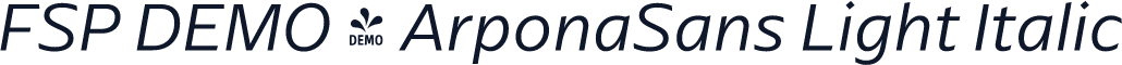 FSP DEMO - ArponaSans Light Italic