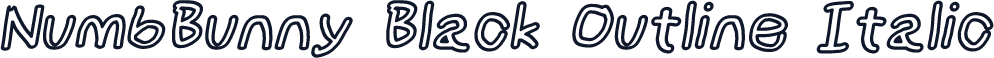 NumbBunny Black Outline Italic