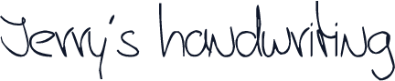 Jerry's handwriting
