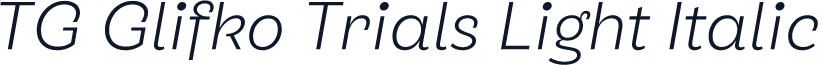 TG Glifko Trials Light Italic