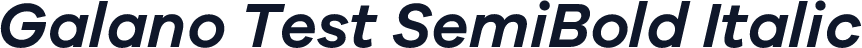 Galano Test SemiBold Italic