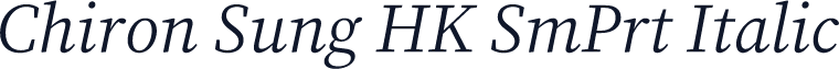 Chiron Sung HK SmPrt Italic