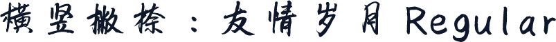 横竖撇捺：友情岁月 Regular