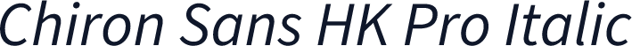 Chiron Sans HK Pro Italic