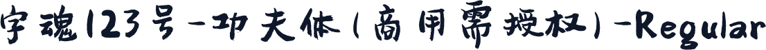 字魂123号-功夫体(商用需授权)-Regular