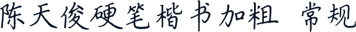 陈天俊硬笔楷书加粗 常规
