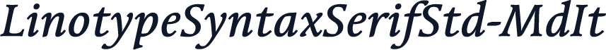 LinotypeSyntaxSerifStd-MdIt