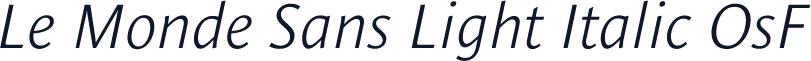 Le Monde Sans Light Italic OsF