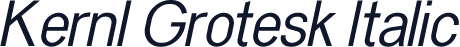 Kernl Grotesk Italic