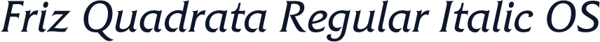 Friz Quadrata Regular Italic OS