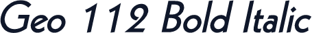 Geo 112 Bold Italic