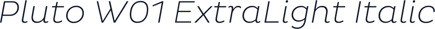 Pluto W01 ExtraLight Italic