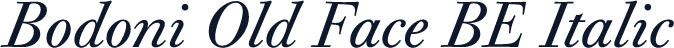 Bodoni Old Face BE Italic