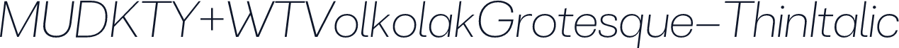 MUDKTY+WTVolkolakGrotesque-ThinItalic