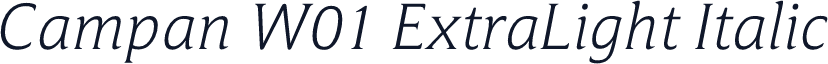 Campan W01 ExtraLight Italic