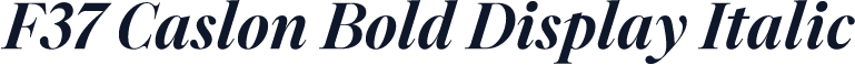 F37 Caslon Bold Display Italic