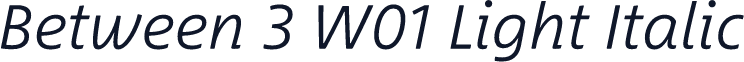 Between 3 W01 Light Italic