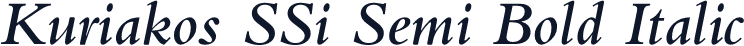 Kuriakos SSi Semi Bold Italic