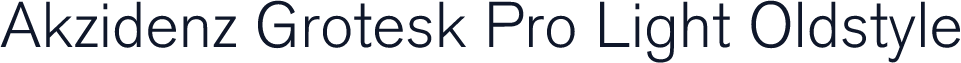 Akzidenz Grotesk Pro Light Oldstyle