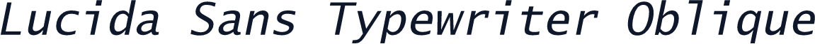 Lucida Sans Typewriter Oblique