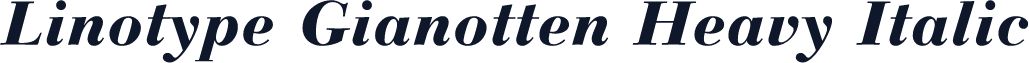 Linotype Gianotten Heavy Italic