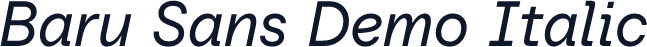 Baru Sans Demo Italic