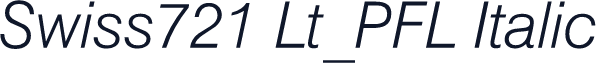 Swiss721 Lt_PFL Italic
