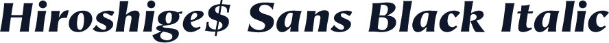 Hiroshige$ Sans Black Italic