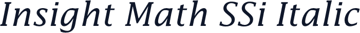 Insight Math SSi Italic