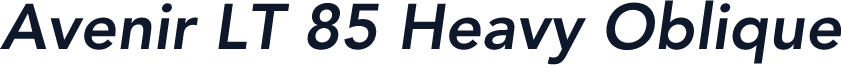 Avenir LT 85 Heavy Oblique