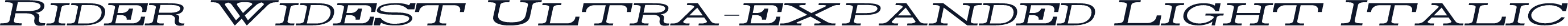 Rider Widest Ultra-expanded Light Italic