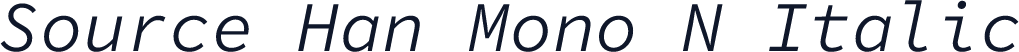Source Han Mono N Italic