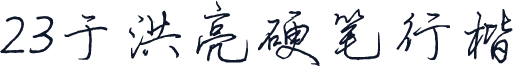 23于洪亮硬笔行楷