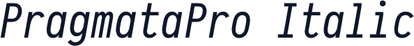 PragmataPro Italic