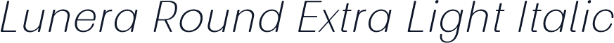 Lunera Round Extra Light Italic
