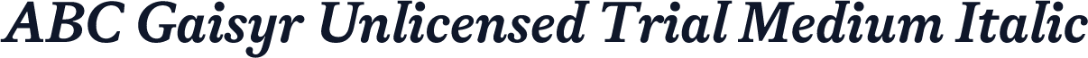 ABC Gaisyr Unlicensed Trial Medium Italic