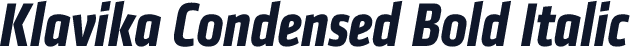 Klavika Condensed Bold Italic
