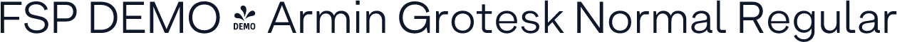 FSP DEMO - Armin Grotesk Normal Regular