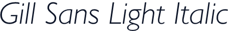 Gill Sans Light Italic
