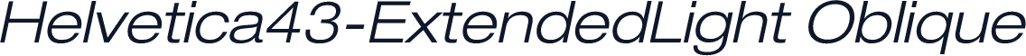 Helvetica43-ExtendedLight Oblique